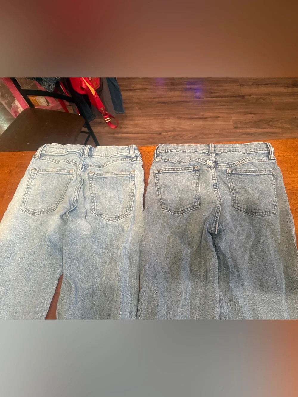 Light Wash Straight Leg Jeans - 2 pair